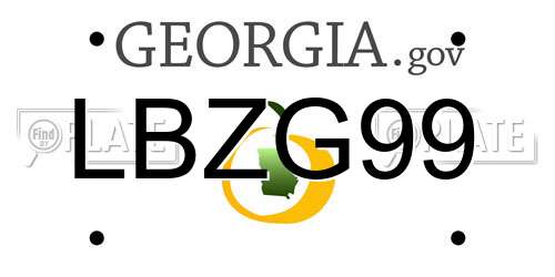 LBZG99 Georgia License Plate