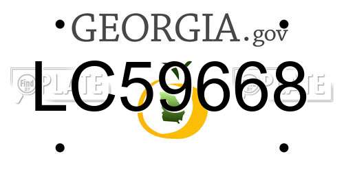 LC59668 Georgia License Plate