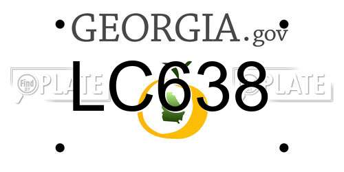 LC638 Georgia License Plate