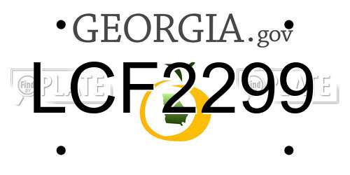 LCF2299 Georgia License Plate