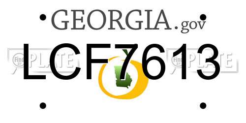 LCF7613 Georgia License Plate
