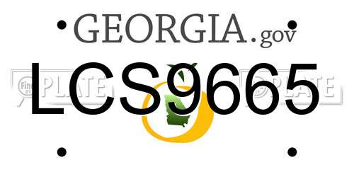 LCS9665 Georgia License Plate