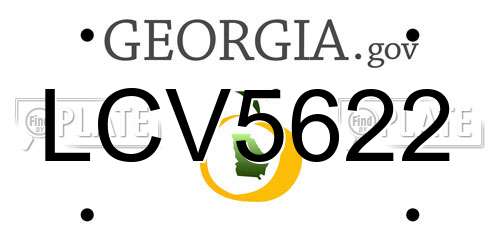 LCV5622 Georgia License Plate