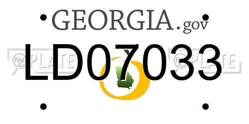 LD07033 Georgia License Plate