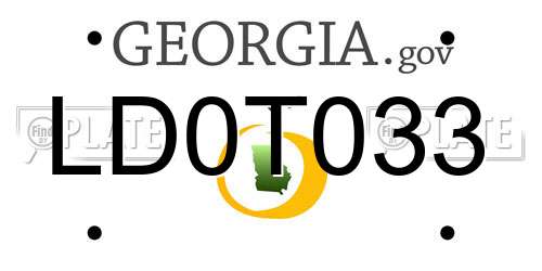 LD0T033 Georgia License Plate
