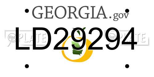 LD29294 Georgia License Plate