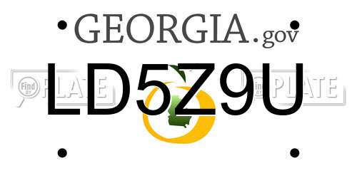 LD5Z9U Georgia License Plate