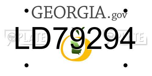LD79294 Georgia License Plate