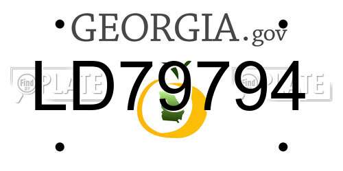 LD79794 Georgia License Plate