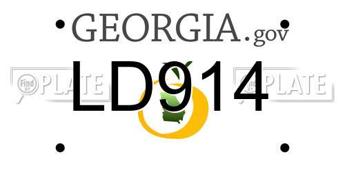 LD914 Georgia License Plate
