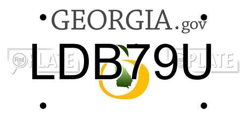 LDB79U Georgia License Plate