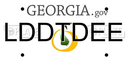 LDDTDEE Georgia License Plate