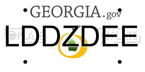 LDDZDEE Georgia License Plate