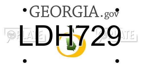 LDH729 Georgia License Plate