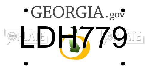 LDH779 Georgia License Plate