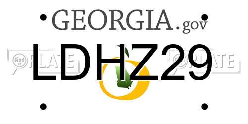LDHZ29 Georgia License Plate