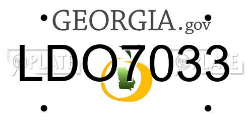 LDO7033 Georgia License Plate
