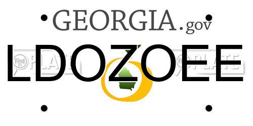 LDOZOEE Georgia License Plate