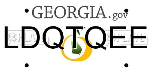 LDQTQEE Georgia License Plate