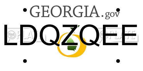 LDQZQEE Georgia License Plate