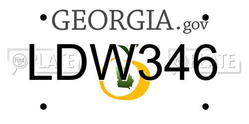 LDW346 Georgia License Plate