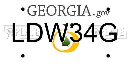 LDW34G Georgia License Plate