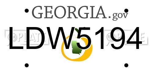 LDW5194 Georgia License Plate
