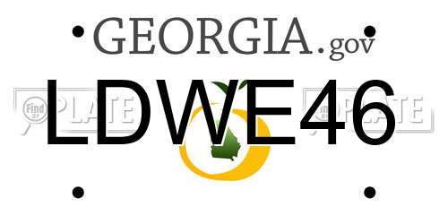 LDWE46 Georgia License Plate