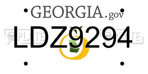 LDZ9294 Georgia License Plate