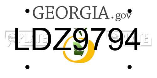 LDZ9794 Georgia License Plate
