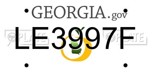 LE3997F Georgia License Plate