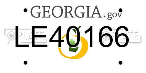 LE40166 Georgia License Plate