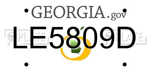 LE5809D Georgia License Plate