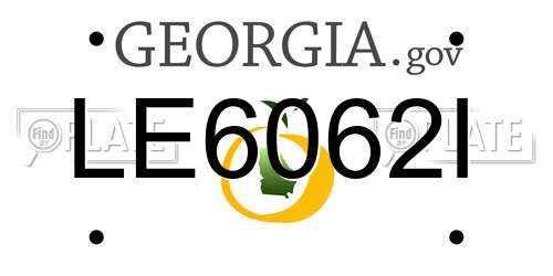 LE6062I Georgia License Plate