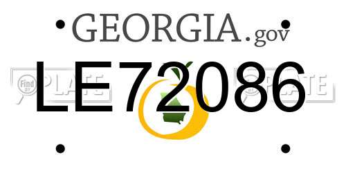LE72086 Georgia License Plate