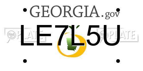 LE7L5U Georgia License Plate
