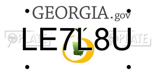LE7L8U Georgia License Plate