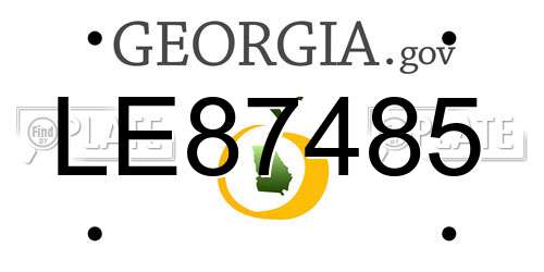 LE87485 Georgia License Plate