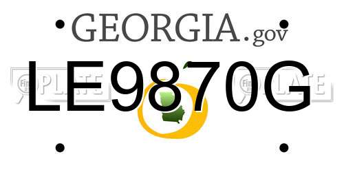 LE9870G Georgia License Plate