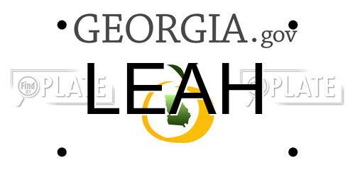 LEAH Georgia License Plate