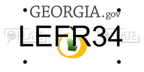 LEFR34 Georgia License Plate