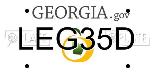 LEG35D Georgia License Plate