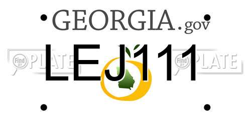 LEJ111 Georgia License Plate