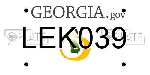 LEK039 Georgia License Plate