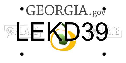 LEKD39 Georgia License Plate