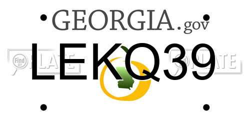 LEKQ39 Georgia License Plate