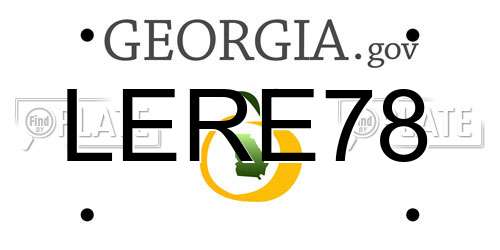 LERE78 Georgia License Plate