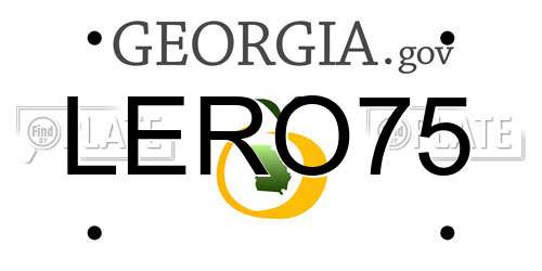 LERO75 Georgia License Plate