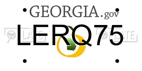 LERQ75 Georgia License Plate