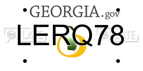 LERQ78 Georgia License Plate